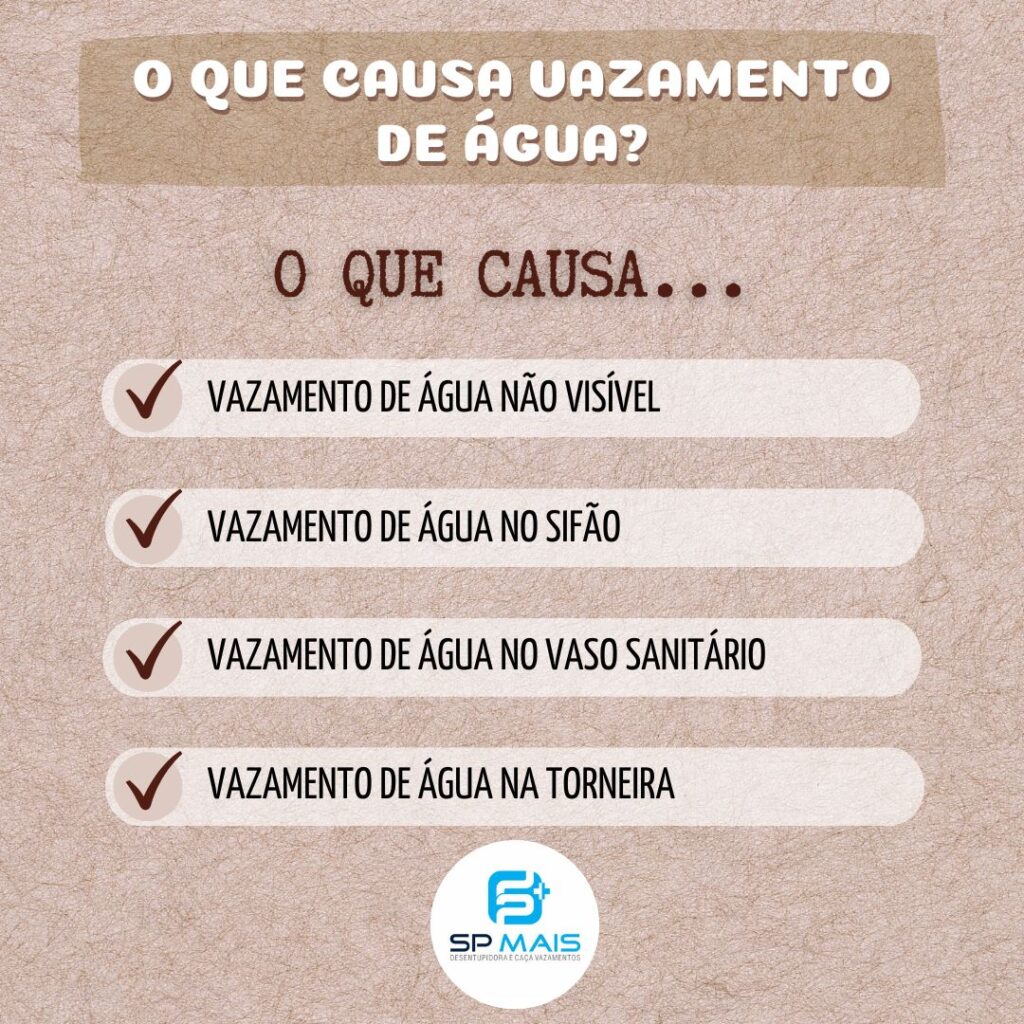 Saiba mais sobre o que causa vazamento de água.