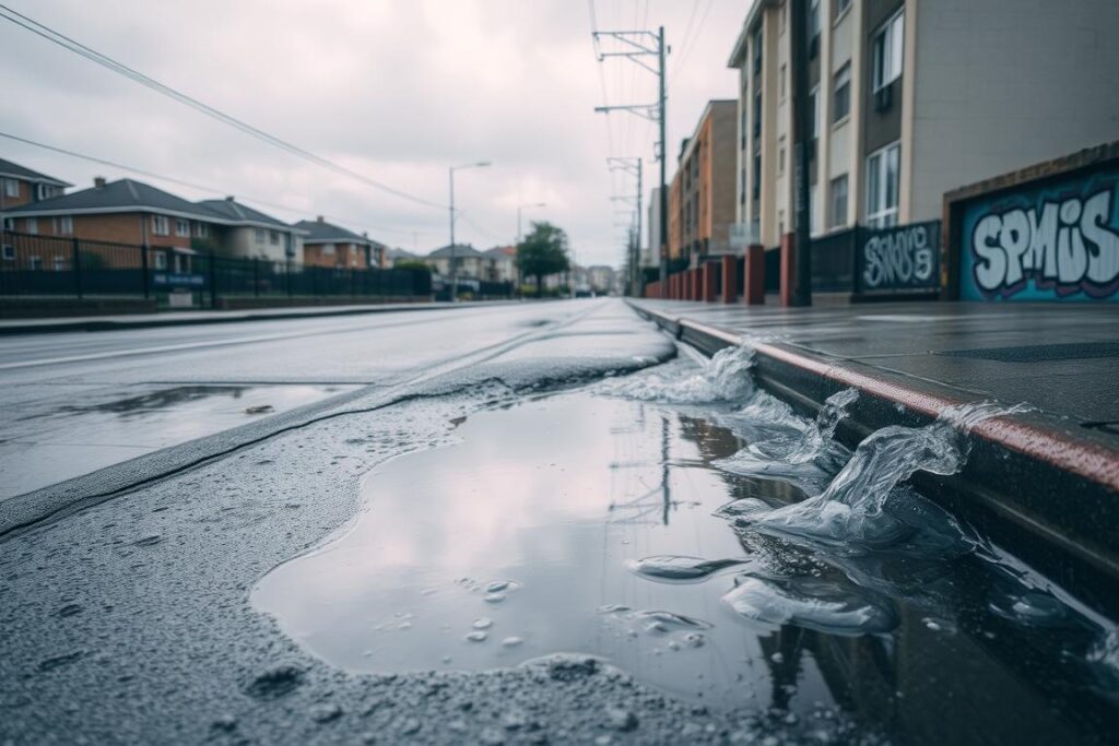 como reclamar de vazamento de esgoto na rua