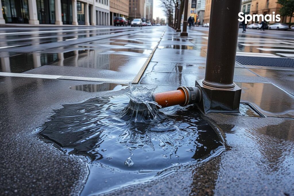 vazamento de água na rua