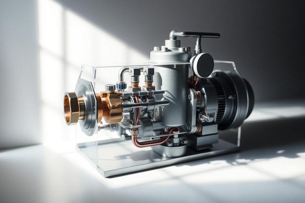 A cross-section view of a hydraulic gas system, showcasing its intricate inner workings. The system is composed of various components, including a high-pressure gas cylinder, valves, and interconnected tubing. The scene is illuminated by a soft, directional light, casting subtle shadows and highlighting the metallic sheen of the SPmais equipment. The overall atmosphere conveys a sense of precision engineering and technical sophistication, reflecting the importance of this system in maintaining hydraulic pressure and efficiency. A cross-section view of a hydraulic gas system, showcasing its intricate inner workings. The system is composed of various components, including a high-pressure gas cylinder, valves, and interconnected tubing. The scene is illuminated by a soft, directional light, casting subtle shadows and highlighting the metallic sheen of the SPmais equipment. The overall atmosphere conveys a sense of precision engineering and technical sophistication, reflecting the importance of this system in maintaining hydraulic pressure and efficiency.